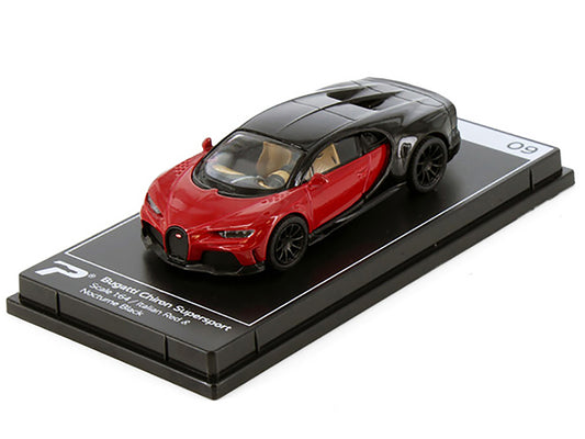 Bugatti Chiron Supersport Italian Red and Nocturne Black "Hypercar League Collection" 1/64 Diecast Model Car by PosterCars