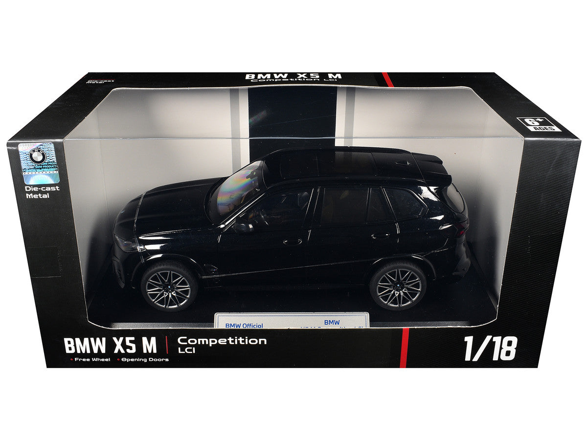 BMW X5 M Competition LCI Black Metallic with Moonroof 1/18 Diecast Model Car by Heimanba Heimanba