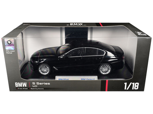 BMW 5 Series LCI Black Metallic with Moonroof 1/18 Diecast Model Car by Heimanba Heimanba