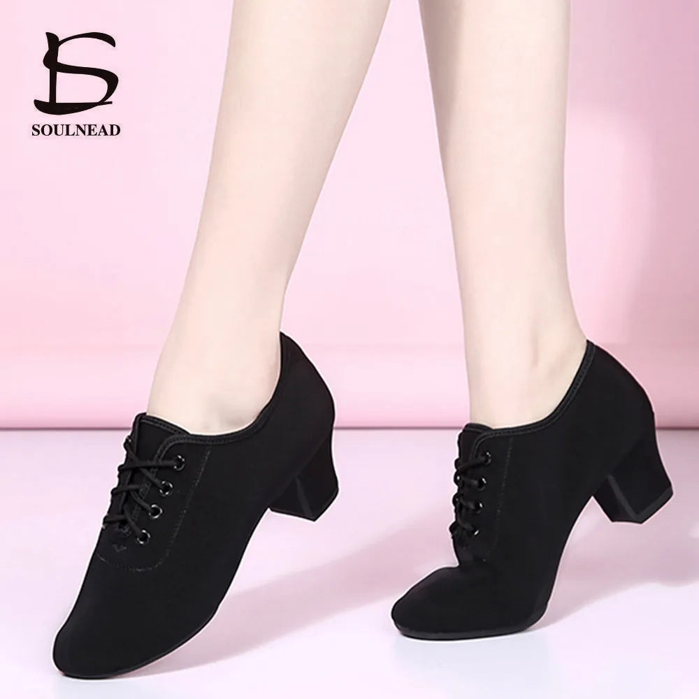 Women Latin Dance Shoes Jazz Ballroom Salsa Dancing Shoes Woman High Heels Children Training Modern Tango Dance Sneakers Female LadyShow.Store