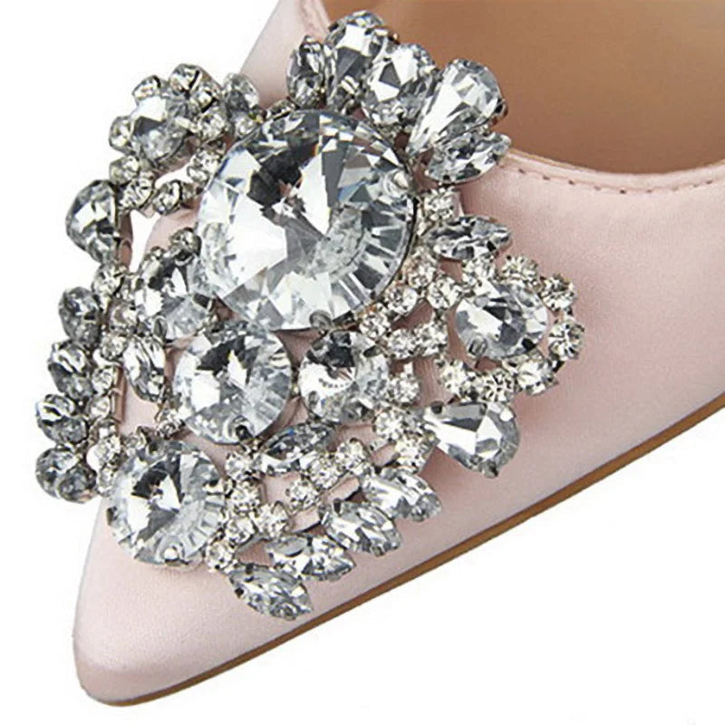 BIGTREE Shoes Rhinestone Women Pumps Stiletto Women Shoes Sexy High Heels Wedding Shoes Luxurious Women Heels Party Shoes Female Pi-Mart