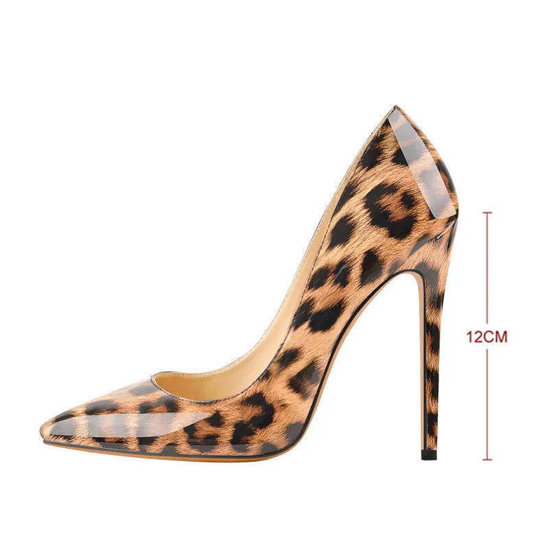 Onlymaker Women Pumps Pointed Toe Slip-On Thin Heels Patent Leather Party Wedding Office Lady Big Size Shoes Pi-Mart