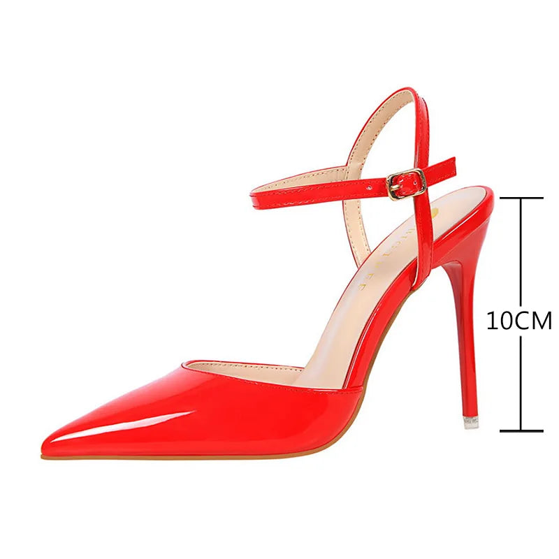 BIGTREE Shoes Fashion High Heels Shoes Patent Leather Woman Pumps Sexy Women Heels Blue Sliver Stiletto Heels Women Sandals 2026 Pi-Mart