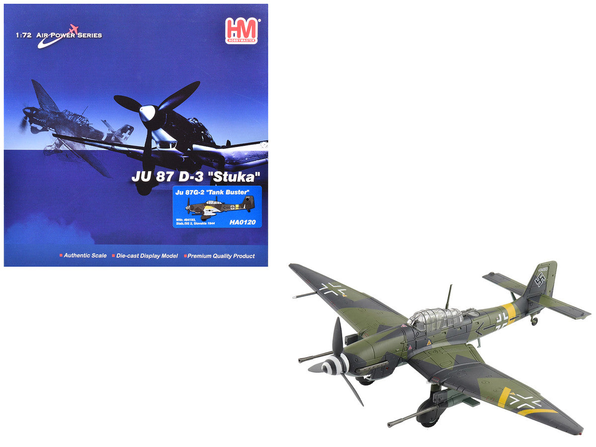 Junkers Ju 87G-2 Stuka Aircraft "WNr. 494193 Tank Buster Stab. SG 2 Slovakia" (1944) German Luftwaffe "Air Power Series" 1/72 Diecast Model by Hobby Master Hobby Master