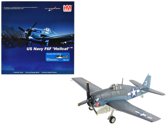 Grumman F6F-3 Hellcat Fighter Aircraft "Ens. Gordon Arthur Stanley VF-27 USS Princeton" (1944) United States Navy "Air Power Series" 1/72 Diecast Model by Hobby Master-0