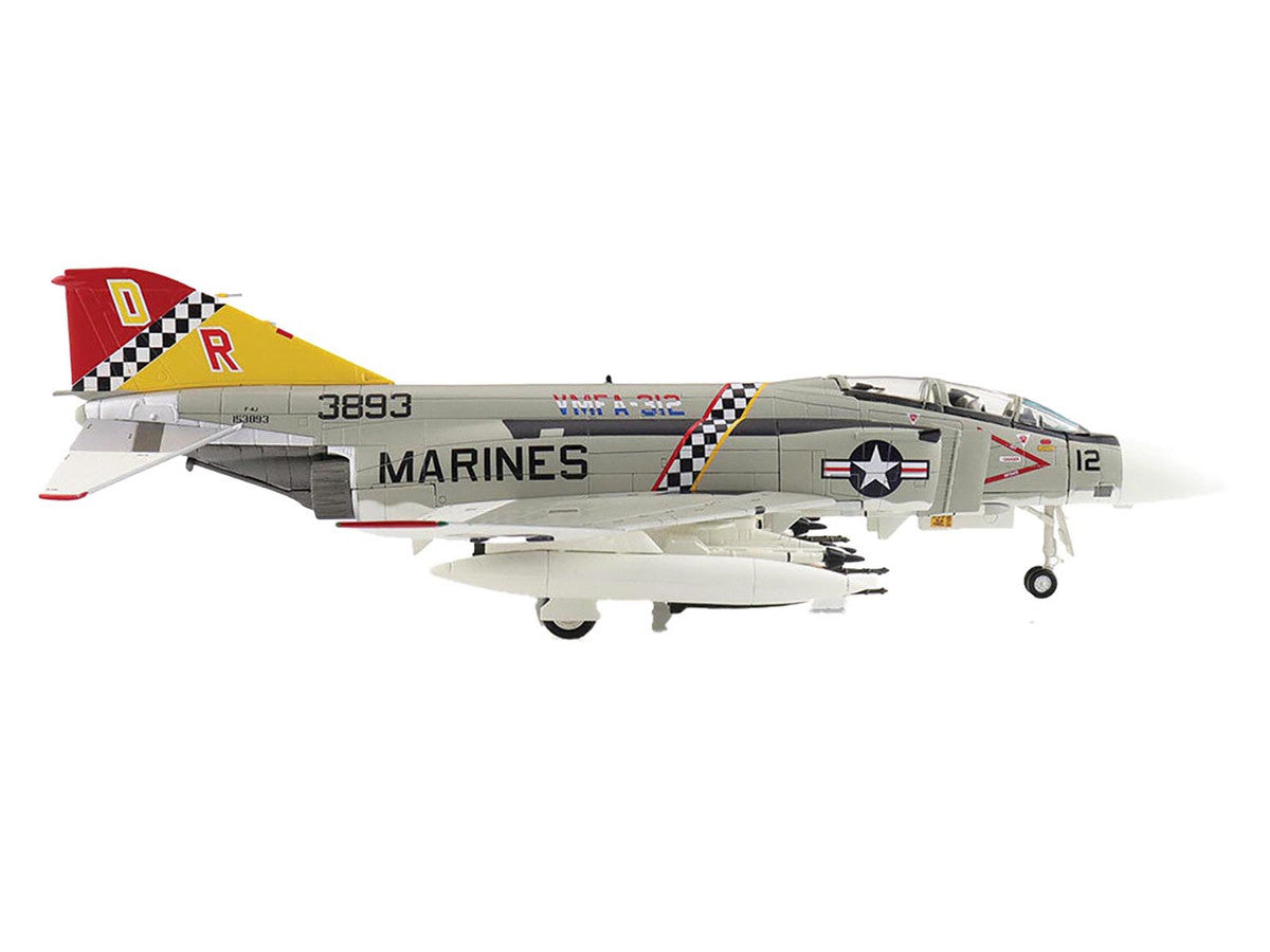 McDonnell Douglas F-4J Phantom II Fighter-Bomber Aircraft "153893 VMFA-312 Checkerboards" (1976) United States Marine Corps "Air Power Series" 1/72 Diecast Model by Hobby Master Hobby Master