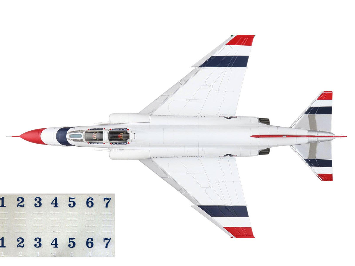 McDonnell Douglas F-4E Phantom II Fighter-Bomber Aircraft "Thunderbirds with Decals for No.1 to 7 planes 1973/74 Season" United States Air Force "Air Power Series" 1/72 Diecast Model by Hobby Master-2