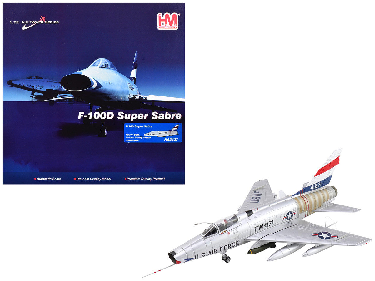 North American F-100 Super Sabre Fighter Aircraft "FW-871 National Military Museum Soesterberg Netherlands" United States Air Force "Air Power Series" 1/72 Diecast Model by Hobby Master Hobby Master