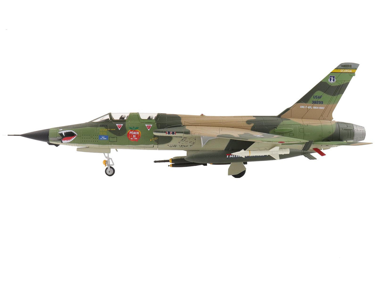 Republic F-105F Thunderchief Fighter-Bomber Aircraft "63-8299 Peach 91 128th Tactical Fighter Squadron Georgia ANG Dobbins Air Reserve Base" United States Air Force "Air Power Series" 1/72 Diecast Model by Hobby Master Hobby Master