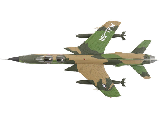 Republic F-105F Thunderchief Fighter-Bomber Aircraft "63-8299 Peach 91 128th Tactical Fighter Squadron Georgia ANG Dobbins Air Reserve Base" United States Air Force "Air Power Series" 1/72 Diecast Model by Hobby Master Hobby Master