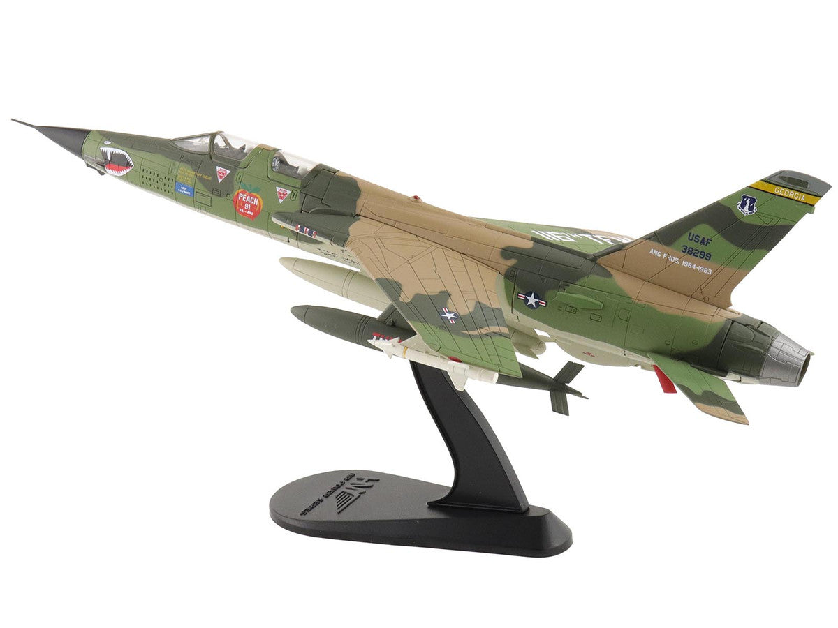 Republic F-105F Thunderchief Fighter-Bomber Aircraft "63-8299 Peach 91 128th Tactical Fighter Squadron Georgia ANG Dobbins Air Reserve Base" United States Air Force "Air Power Series" 1/72 Diecast Model by Hobby Master Hobby Master