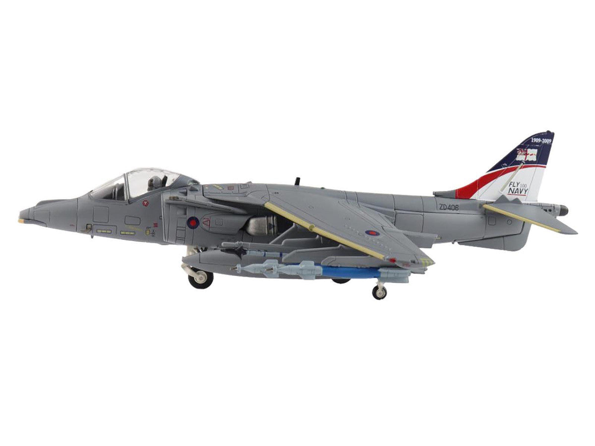 British Aerospace Harrier GR.9 Aircraft "ZD406 Royal Navy Strike Wing RAF Station Cottesmore" (2009) British Royal Air Force/Navy "Air Power Series" 1/72 Diecast Model by Hobby Master Hobby Master
