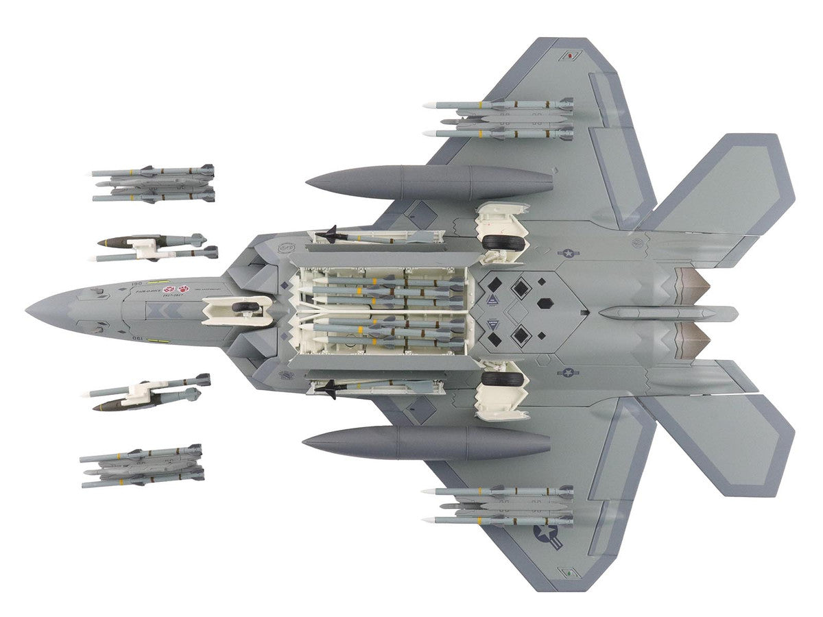 Lockheed F-22 Raptor Stealth Aircraft "09-4190 90th Fighter Squadron 100th Anniversary Elmendorf Air Base" (2017) United States Air Force "Air Power Series" 1/72 Diecast Model by Hobby Master Hobby Master