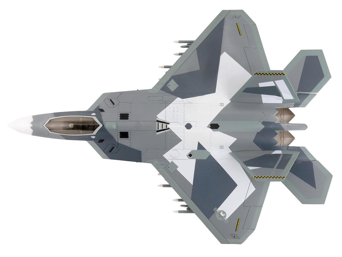 Lockheed F-22 Raptor Stealth Aircraft "Splinter Camouflage" United States Air Force "Air Power Series" 1/72 Diecast Model by Hobby Master-2