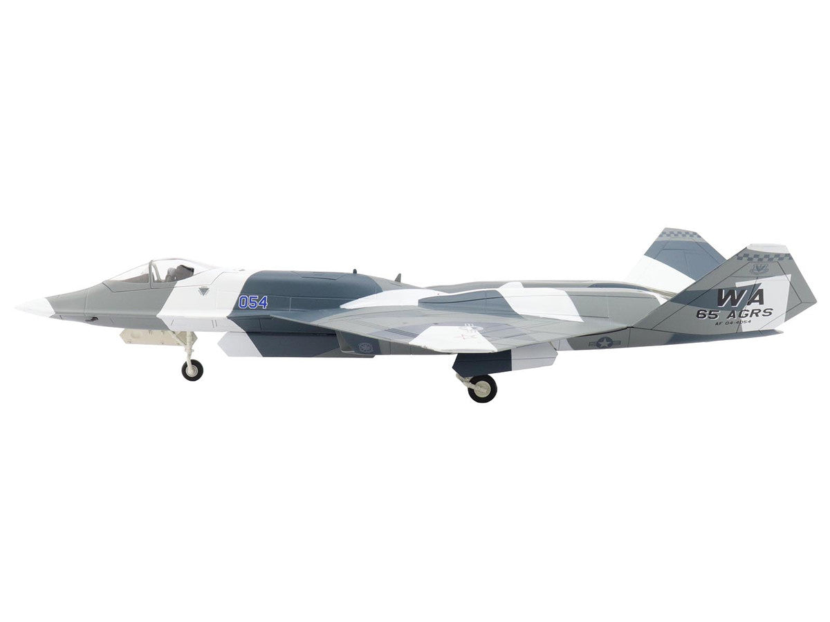 Northrop F-23 Black Widow II Stealth Fighter Aircraft Blue 054 Su-57 Aggressor What If Scheme 65th AGRS Nellis AFB United States Air Force Air Power Series 1/72 Diecast Model by Hobby Master Hobby Master