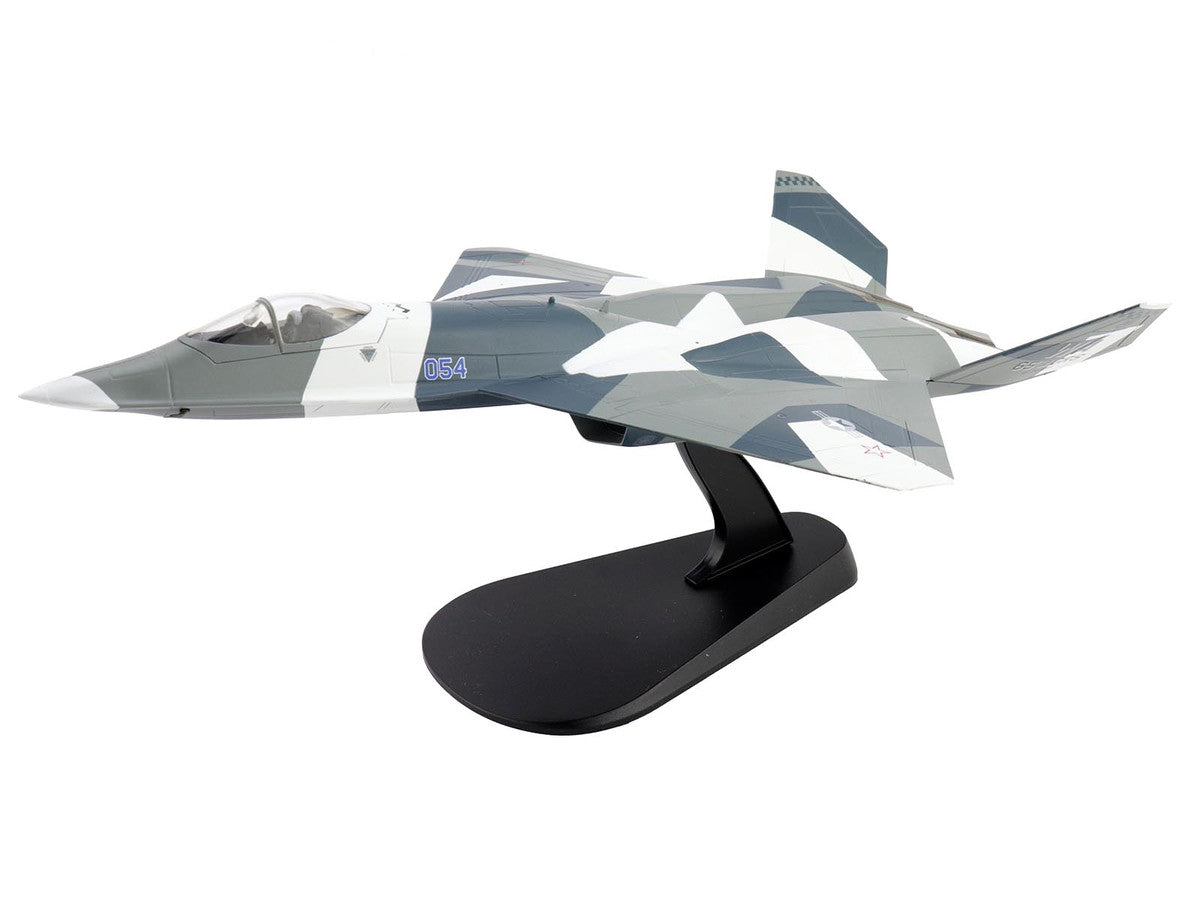 Northrop F-23 Black Widow II Stealth Fighter Aircraft Blue 054 Su-57 Aggressor What If Scheme 65th AGRS Nellis AFB United States Air Force Air Power Series 1/72 Diecast Model by Hobby Master Hobby Master