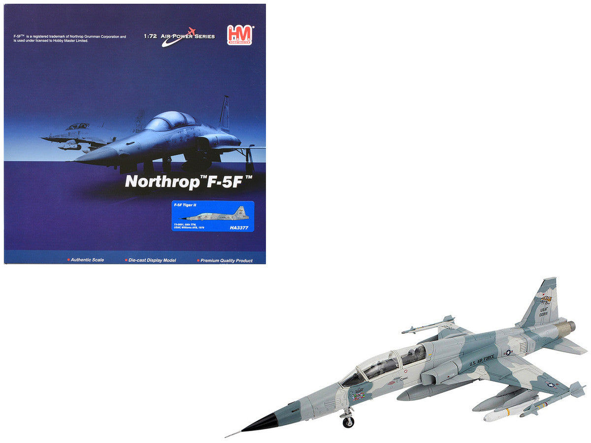 Northrop F-5F Tiger II Aircraft "58th Tactical Training Wing Williams Air Force Base" United States Air Force "Air Power Series" 1/72 Diecast Model by Hobby Master-3