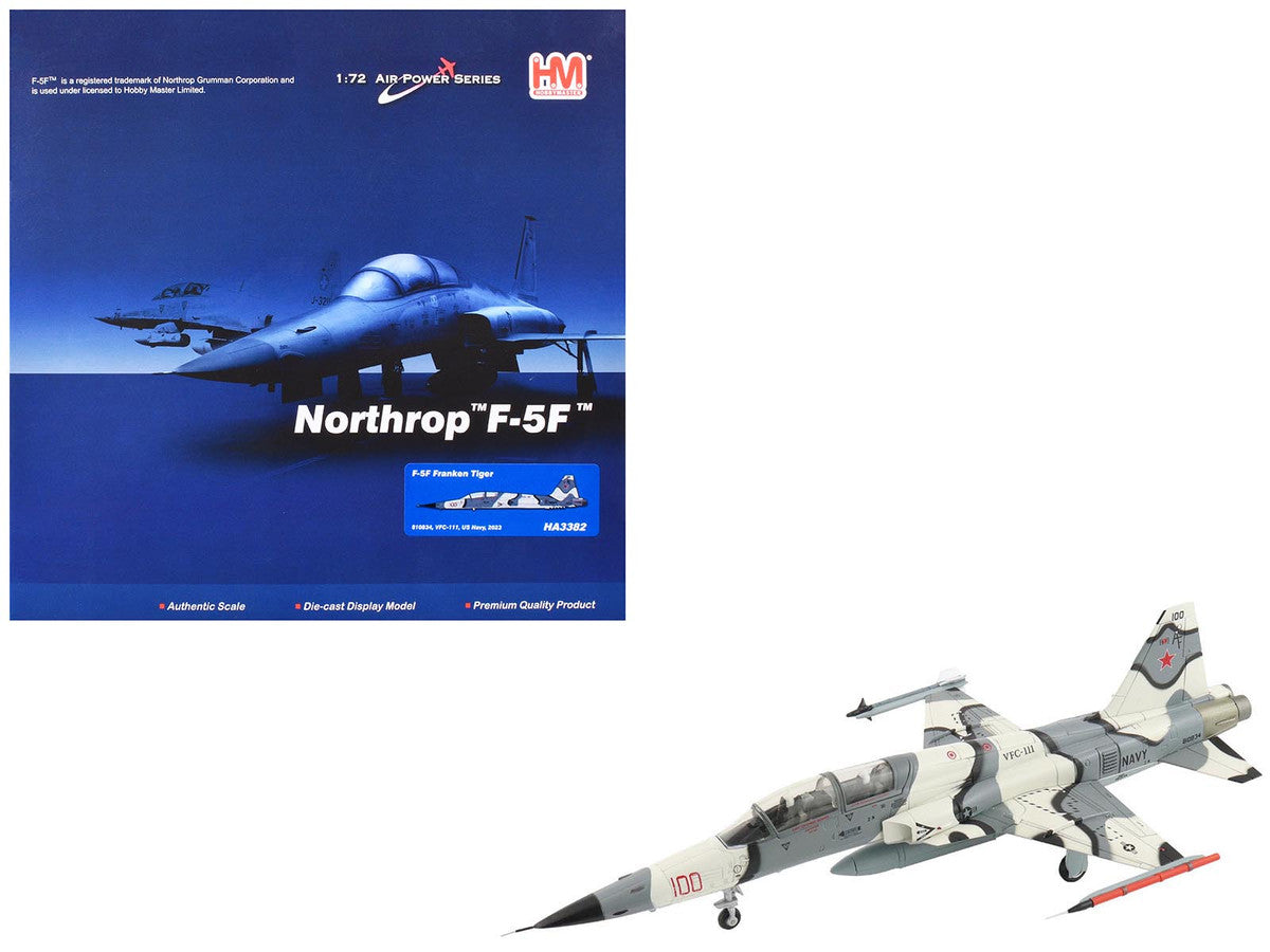 Northrop F-5F Tiger II Aircraft "810834 Franken Tiger VFC-111 Sundowners" (2023) United States Navy "Air Power Series" 1/72 Diecast Model by Hobby Master Hobby Master