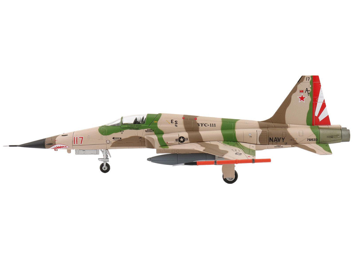 Northrop F-5N Tiger II Aircraft "Red 117 761533 Adversary Fighter VFC-111 Sundowners" United States Navy "Air Power Series" 1/72 Diecast Model by Hobby Master-0