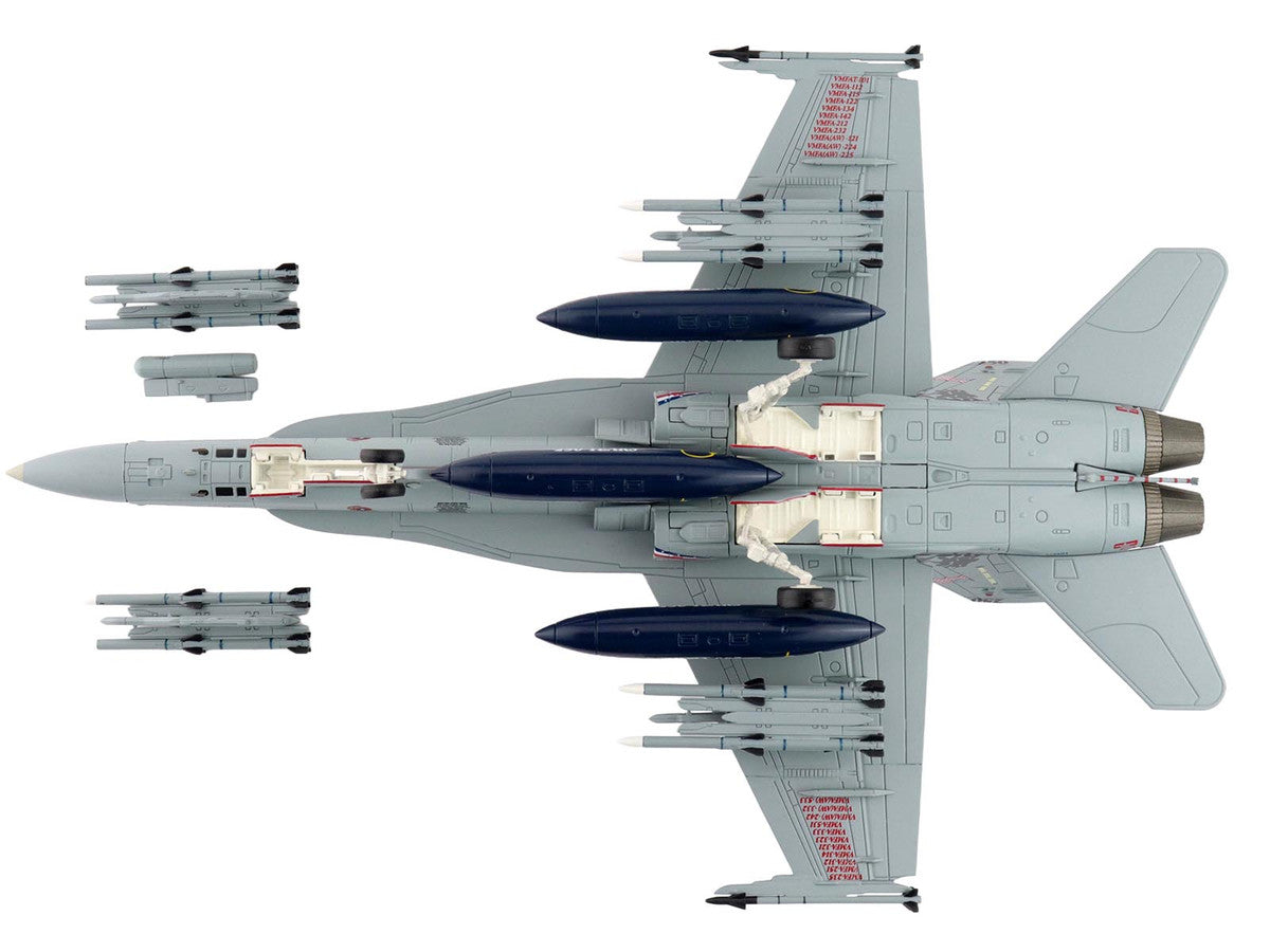 McDonnell Douglas F/A-18D Hornet Aircraft "164874 US Marines 250 Years VMFA-112 Cowboys" (2025) United States Marines "Air Power Series" 1/72 Diecast Model by Hobby Master-3