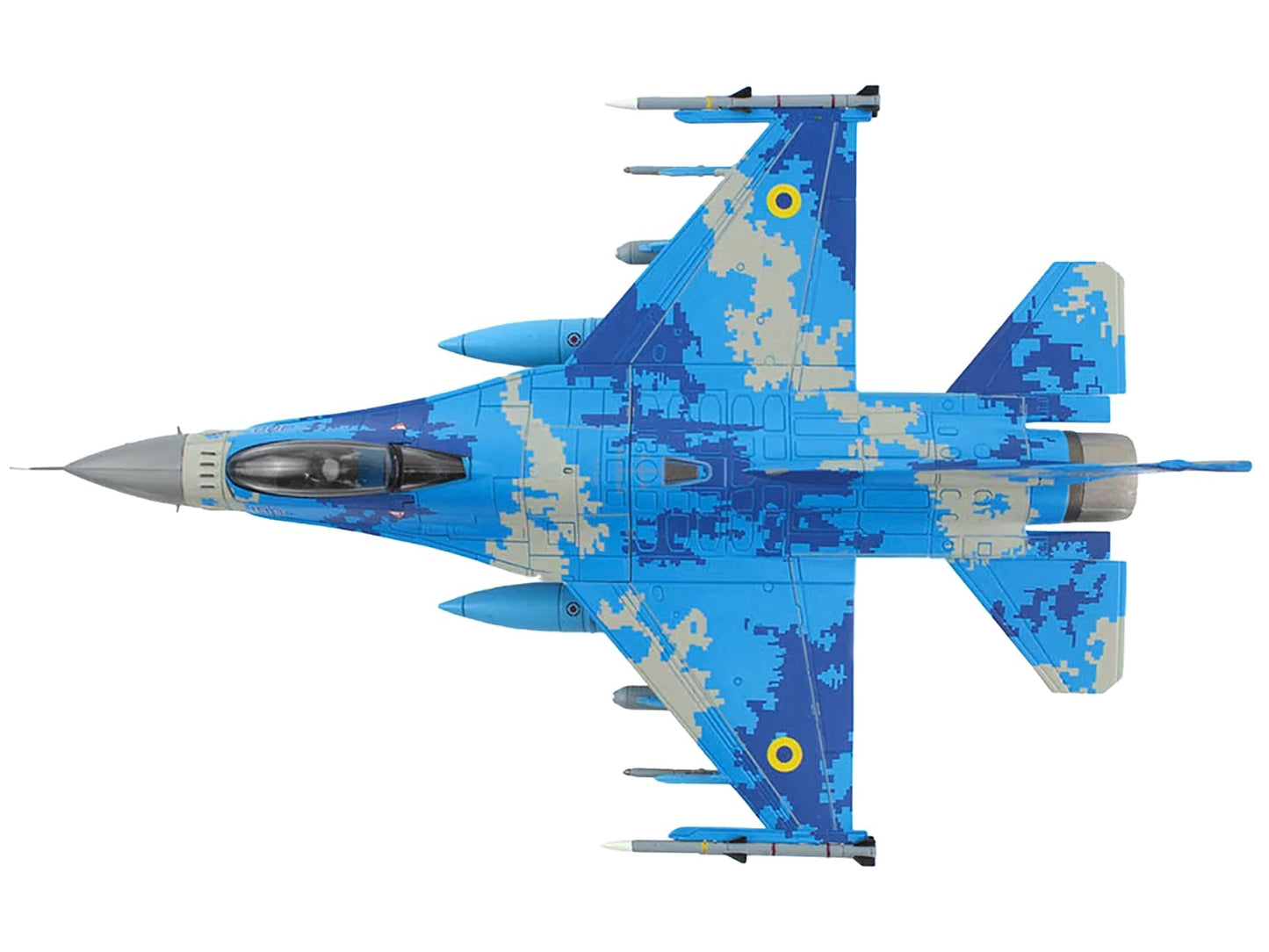 Lockheed F-16C Fighting Falcon Fighter Aircraft "What If? Scheme" Ukrainian Air Force "Air Power Series" 1/72 Diecast Model by Hobby Master