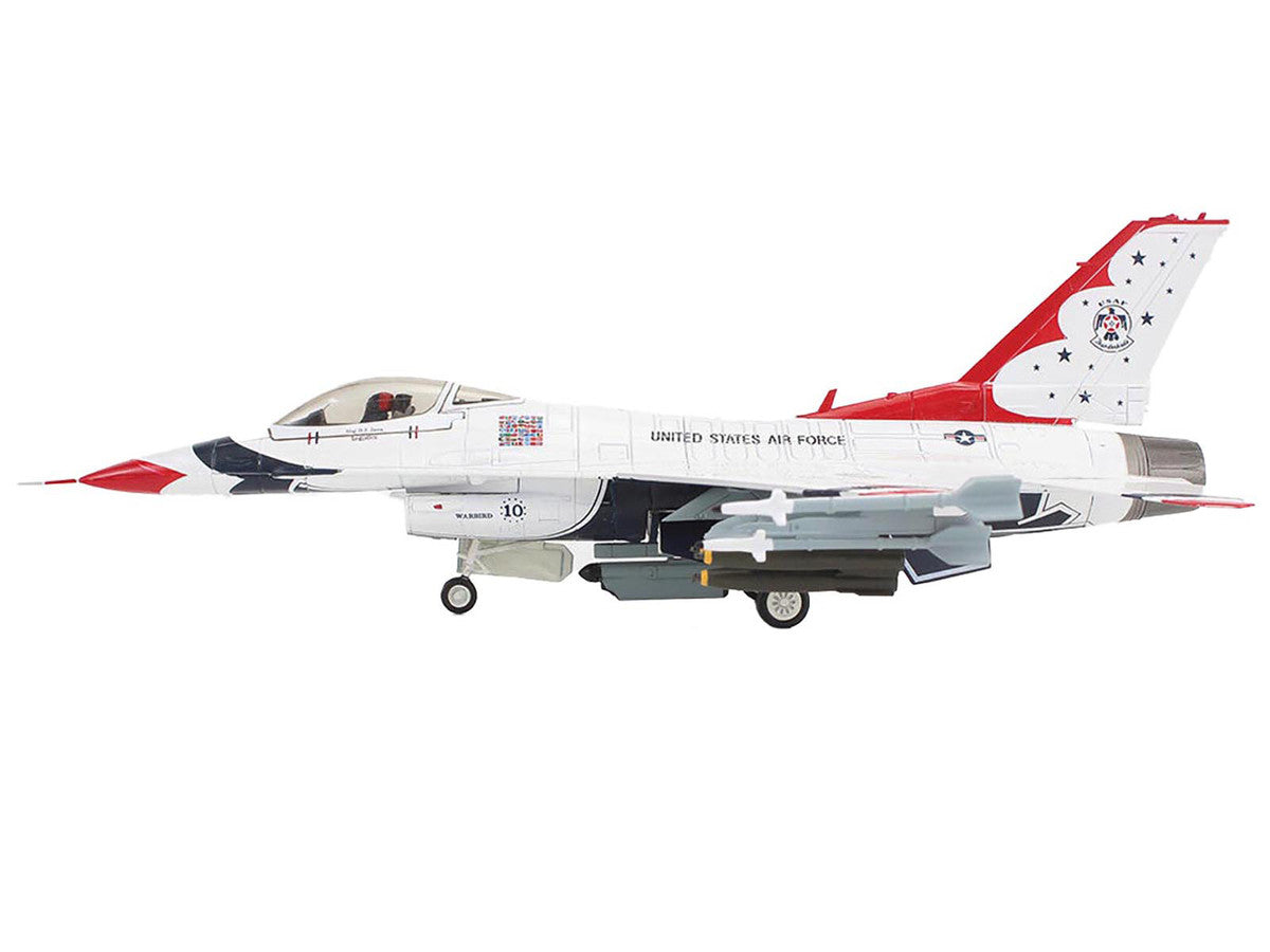 Lockheed F-16C Fighting Falcon Fighter Aircraft "No.10 Thunderbirds Warbird" United States Air Force "Air Power Series" 1/72 Diecast Model by Hobby Master-0