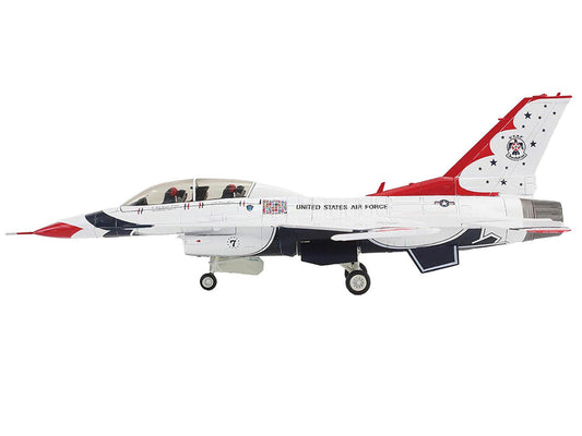 Lockheed F-16D Fighting Falcon Fighter Aircraft "No.7 Thunderbirds Nellis Air Force Base" (2017) United States Air Force "Air Power Series" 1/72 Diecast Model by Hobby Master-0