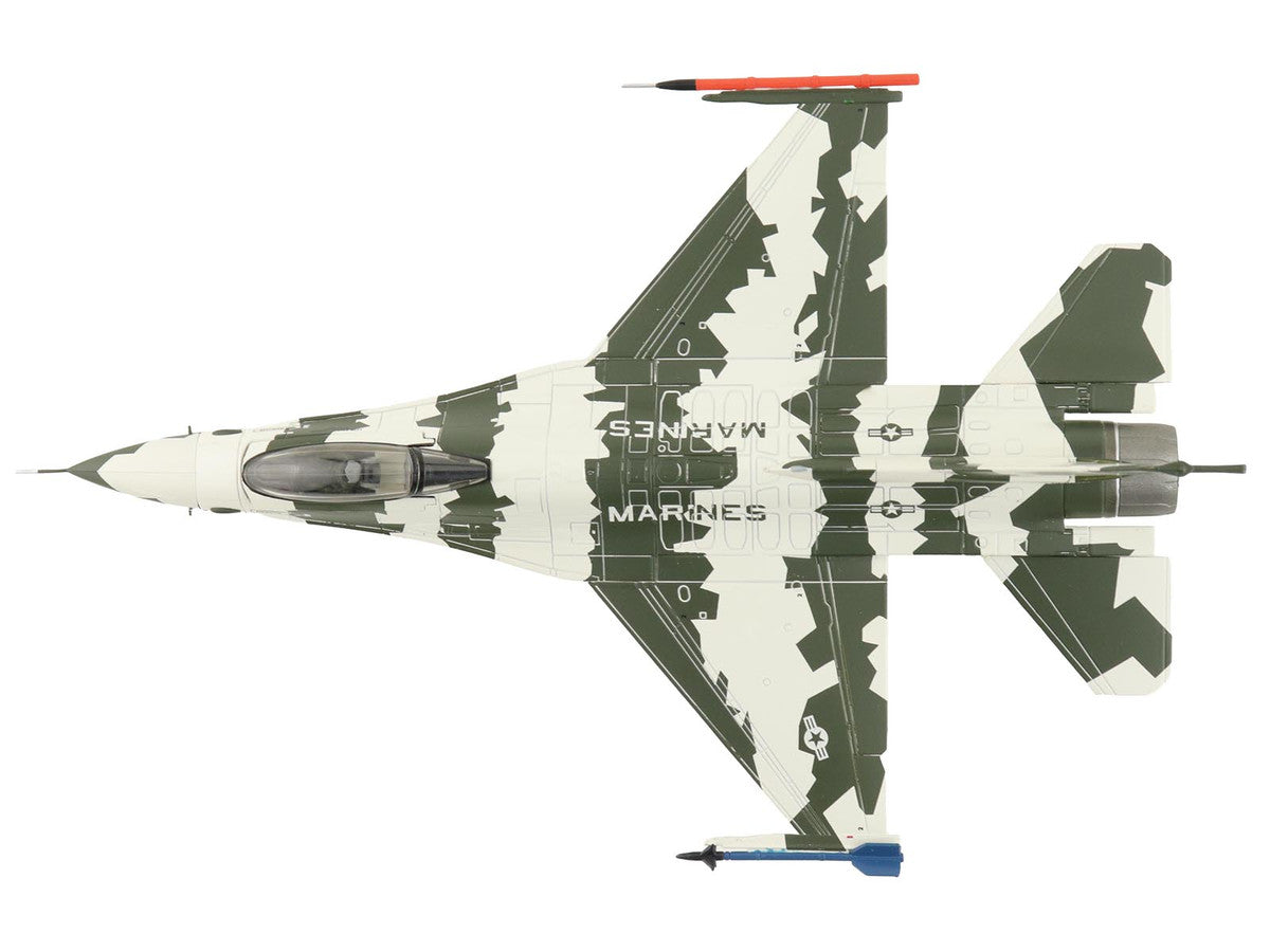 General Dynamics F-16N Fighting Falcon Fighter Aircraft "163269 U.S. Navy Fighter Weapons School" (1990s) United States Marine Corps "Air Power Series" 1/72 Diecast Model by Hobby Master Hobby Master