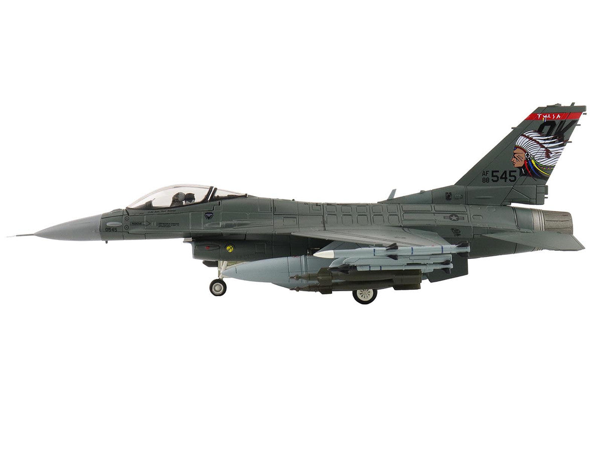 Lockheed F-16C Fighting Falcon Fighter Aircraft "88-0545 138th Fighter Wing Oklahoma Air National Guard" (2024) United States Air Force "Air Power Series" 1/72 Diecast Model by Hobby Master-1