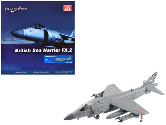 British Aerospace Sea Harrier FA.2 Aircraft with Sea Eagle Missiles "ZH796" (2018) British Royal Navy "Air Power Series" 1/72 Diecast Model by Hobby Master Hobby Master