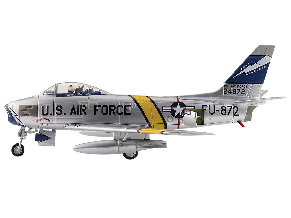 North American F-86F Sabre Fighter Aircraft "24872 Gene Kranz My Darling Marta, 69th Fighter Bomber Squadron, EAA Aviation Museum" United States Air Force "Air Power Series" 1/72 Diecast Model by Hobby Master Hobby Master