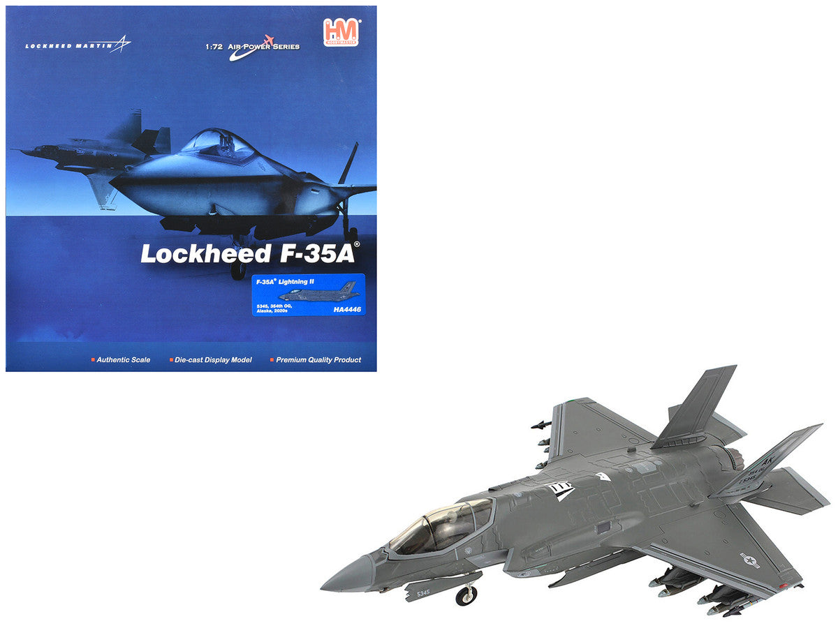Lockheed Martin F-35A Lightning II Aircraft "5345 354th Operations Group Eielson Air Force Base Alaska" (2020s) United States Air Force "Air Power Series" 1/72 Diecast Model by Hobby Master-4