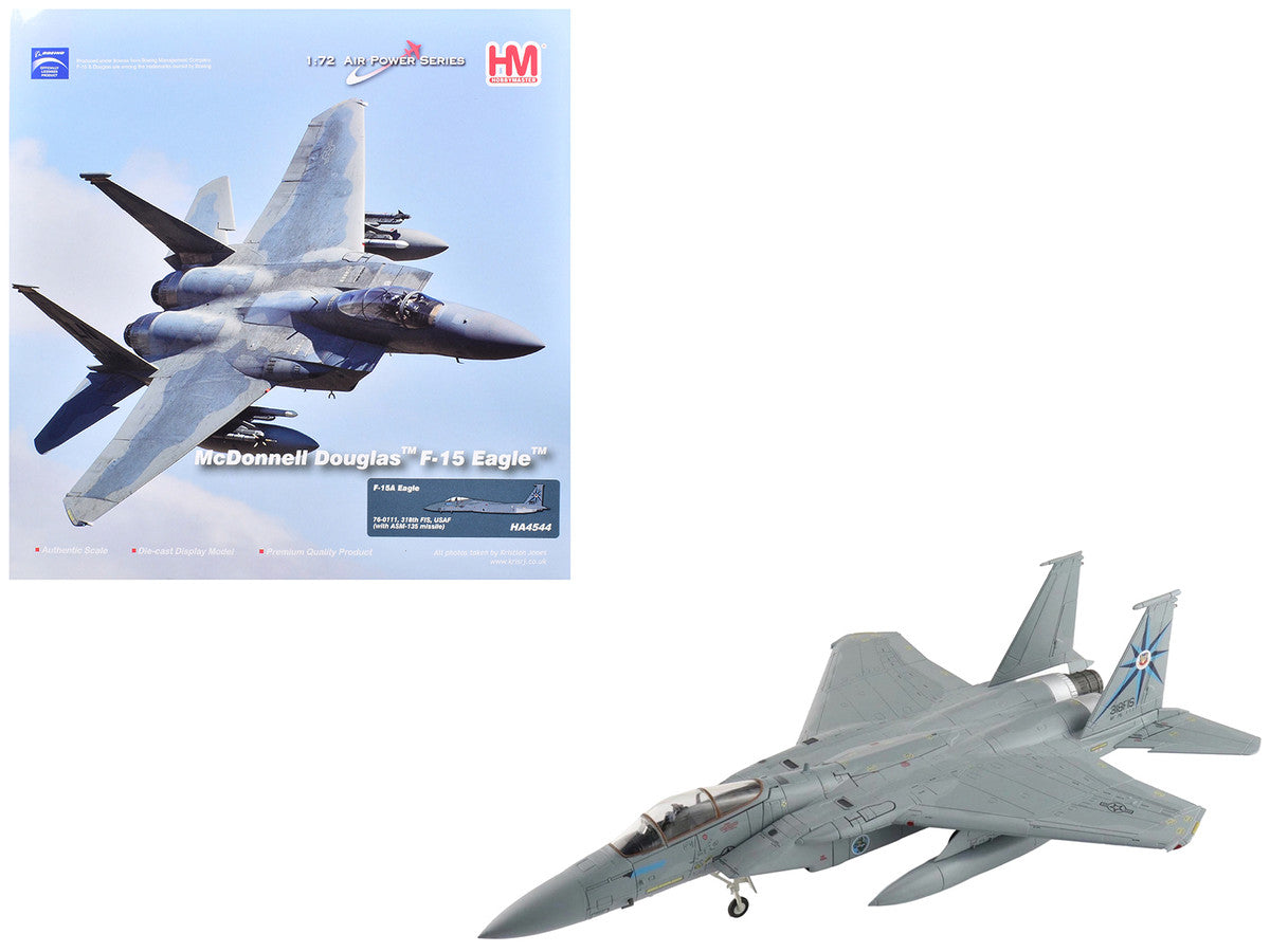 McDonnell Douglas F-15A Eagle Fighter Aircraft "76-0111 318th Fighter Interceptor Squadron" United States Air Force "Air Power Series" 1/72 Diecast Model by Hobby Master Hobby Master