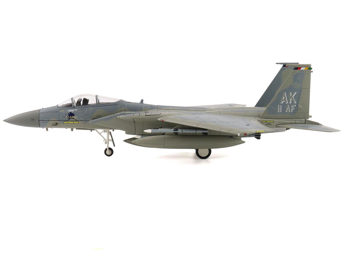 McDonnell Douglas F-15C Eagle Fighter Aircraft "85-0111 11th Air Force Elmendorf Air Force Base Alaska" United States Air Force "Air Power Series" 1/72 Diecast Model by Hobby Master-0