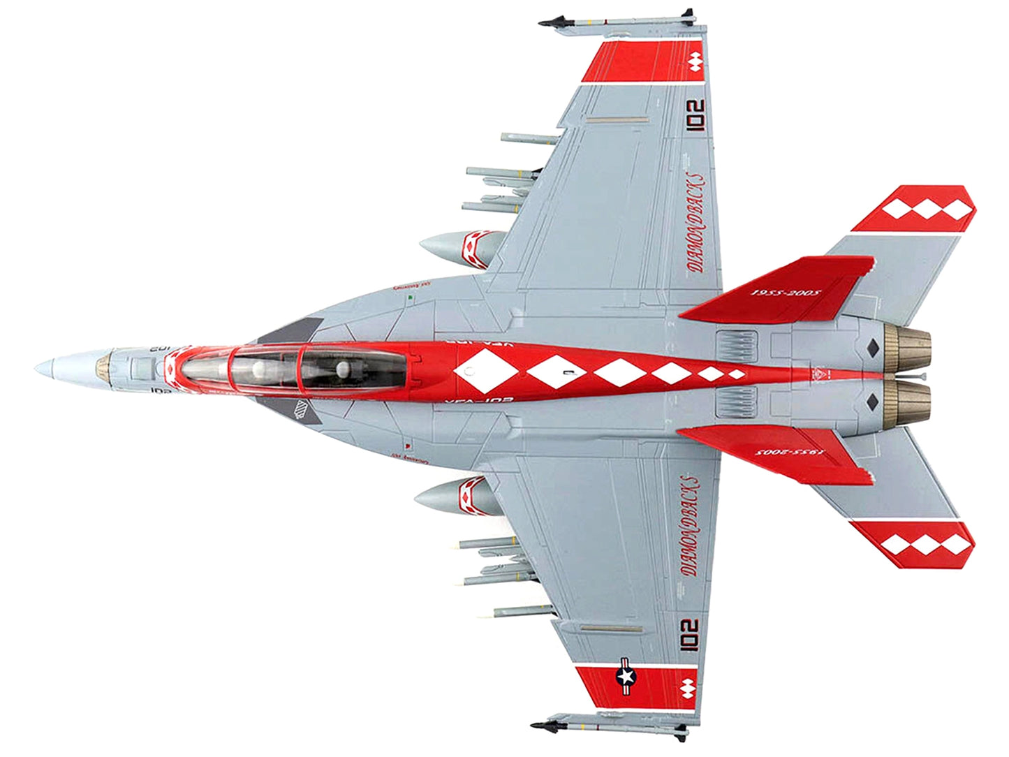 Boeing F/A-18F Super Hornet Fighter Aircraft "VF-102 United States Navy Atsugi Air Base" (2005) "Air Power Series" 1/72 Diecast Model by Hobby Master