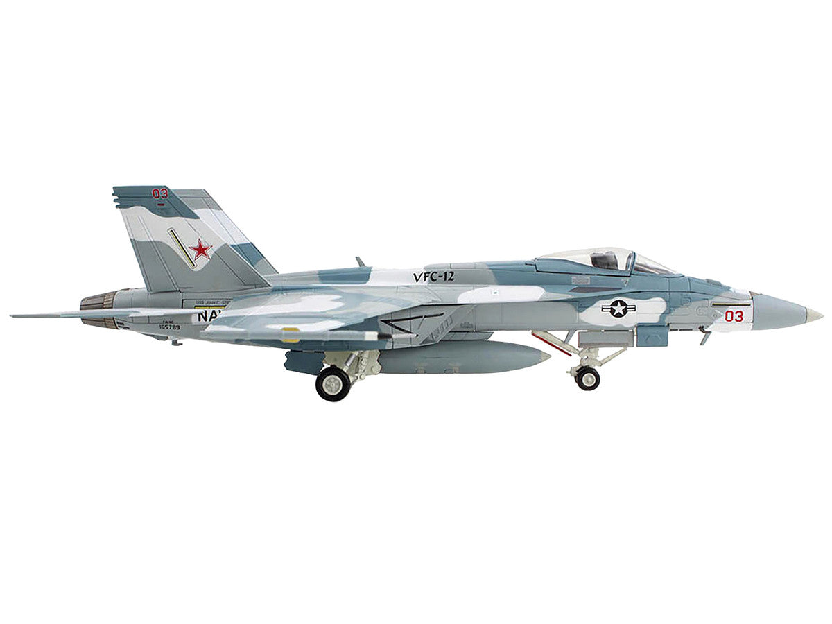 Boeing F/A-18E Super Hornet Fighter Aircraft "Cloud Scheme VFC-12 Fighting Omars" (2023) United States Navy "Air Power Series" 1/72 Diecast Model by Hobby Master-1