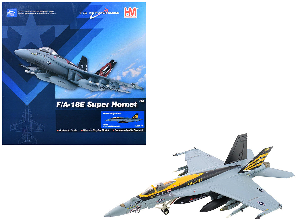 Boeing F/A-18E Super Hornet Fighter Aircraft "166828 VFA-151 Vigilantes USS Lincoln" (2021) United States Navy "Air Power Series" 1/72 Diecast Model by Hobby Master Hobby Master