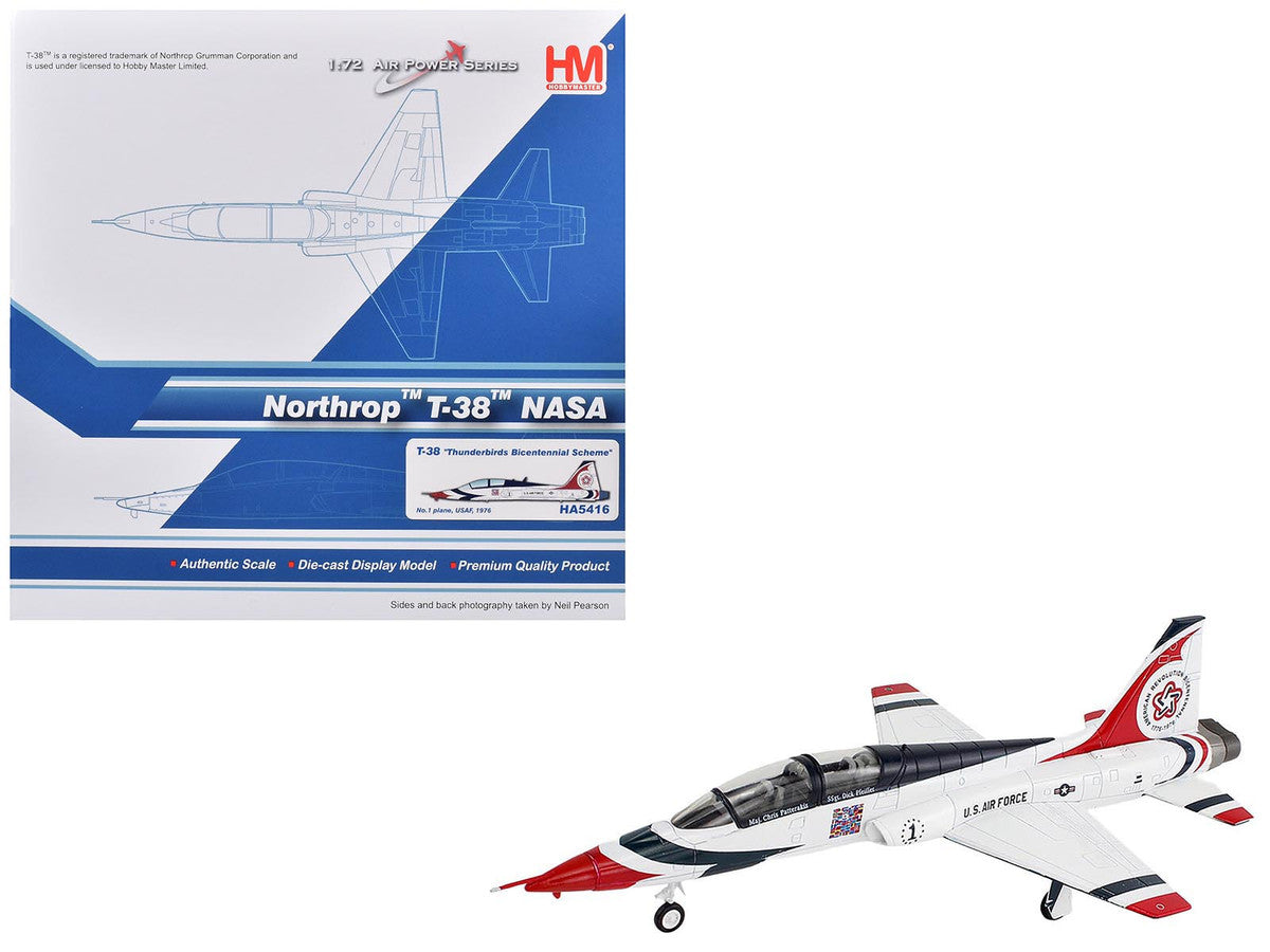 Northrop T-38 NASA Aircraft "#1 Thunderbirds Bicentennial Scheme" (1976) United States Air Force "Air Power Series" 1/72 Diecast Model by Hobby Master Hobby Master