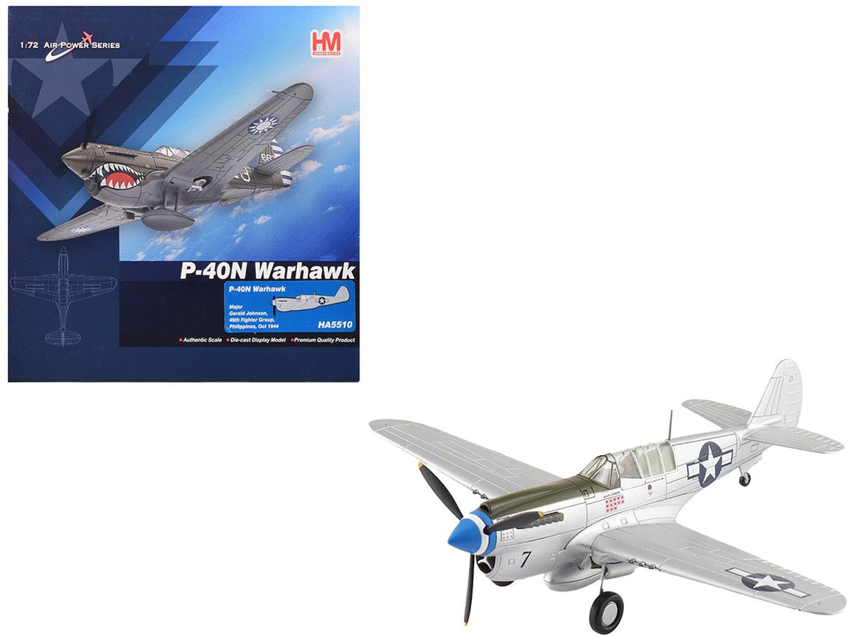 Curtiss P-40N Warhawk Fighter-Bomber Aircraft "Major Gerald Johnson 49th Fighter Group Philippines" (1944) United States Army Air Forces "Air Power Series" 1/72 Diecast Model by Hobby Master Hobby Master