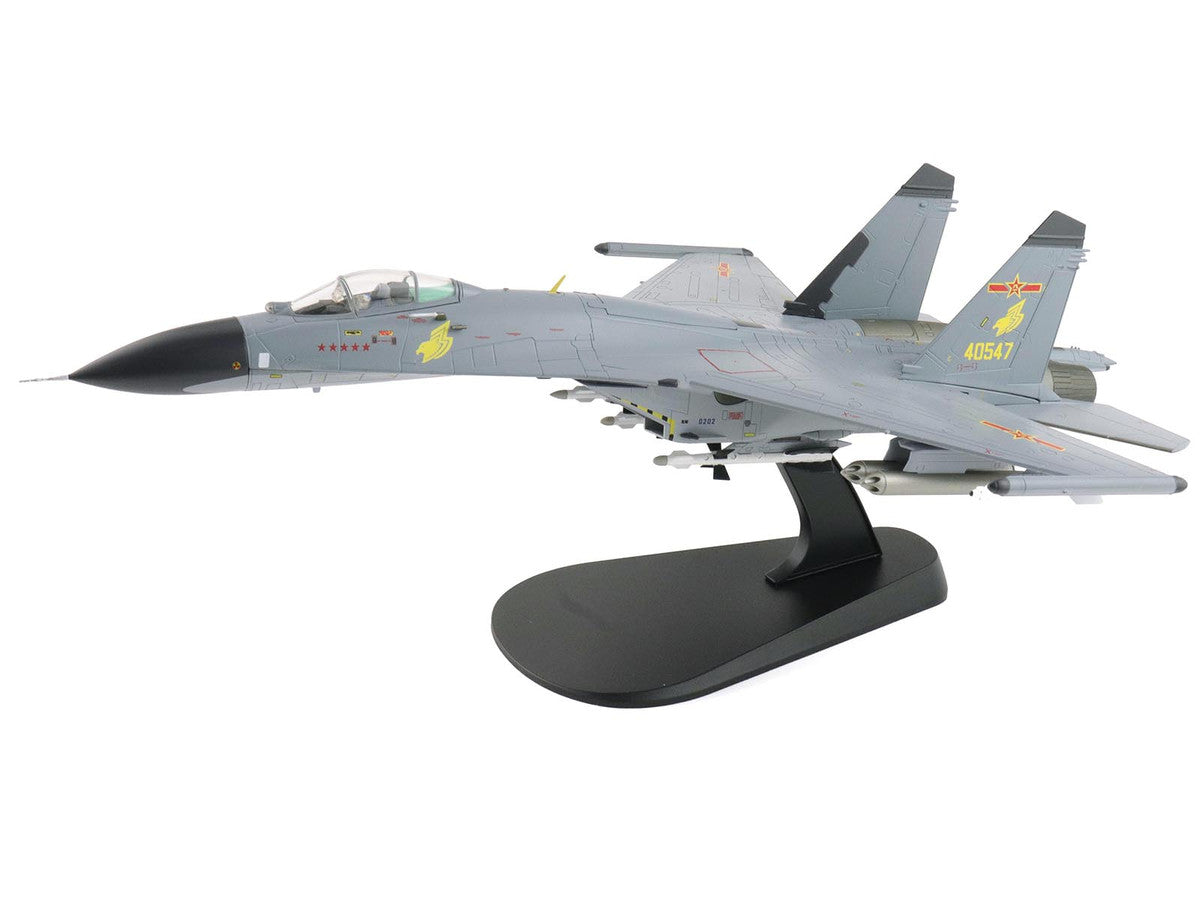 Shenyang J-11A Fighter Aircraft "40547 Golden Helmet" (2014) People's Liberation Army Air Force with 1/8 Scale Golden Helmet "Air Power Series" 1/72 Diecast Model by Hobby Master-2