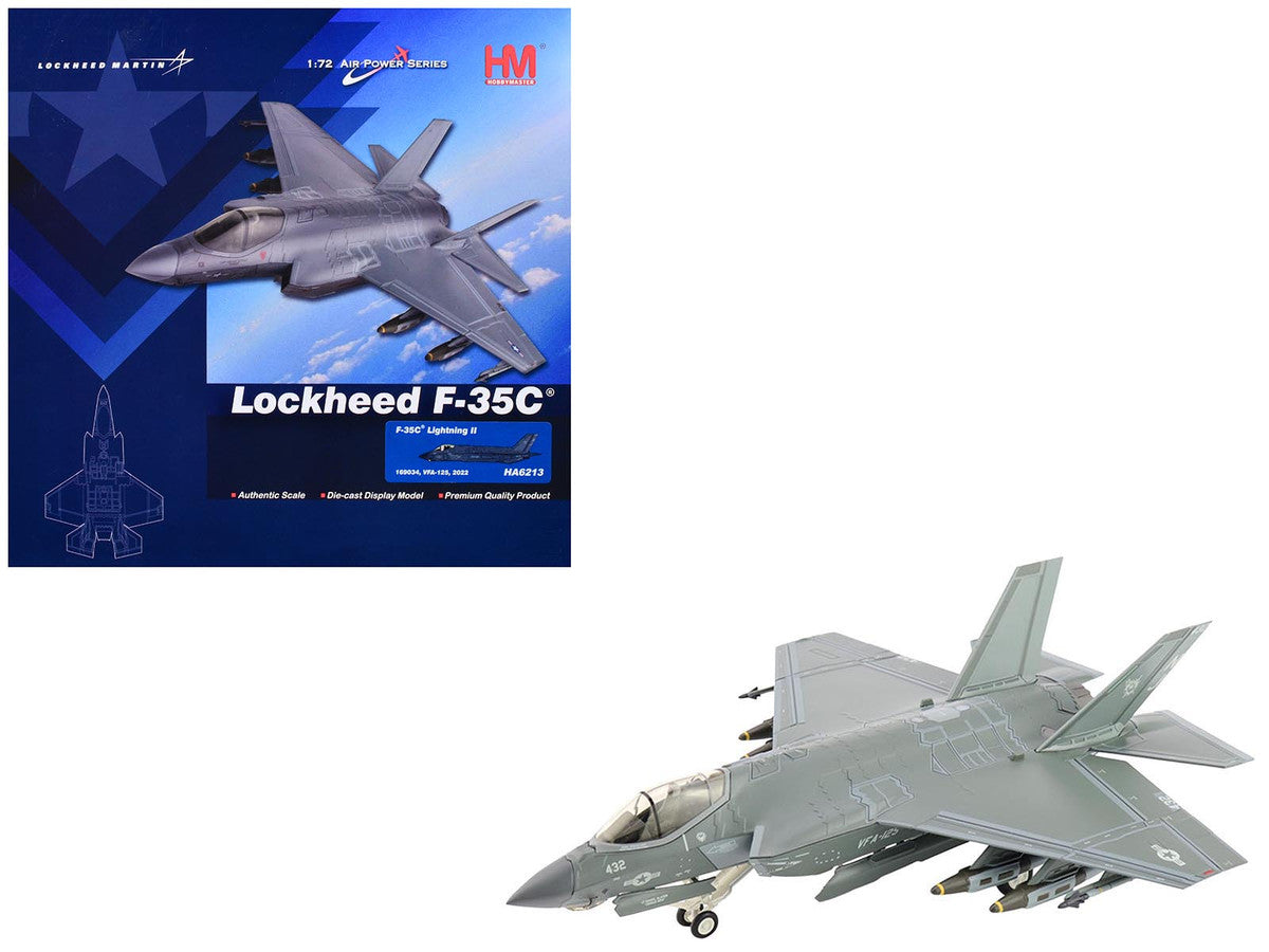 Lockheed F-35C Lightning II Aircraft "169034 VFA-125 Rough Raiders" (2022) United States Navy "Air Power Series" 1/72 Diecast Model by Hobby Master Hobby Master
