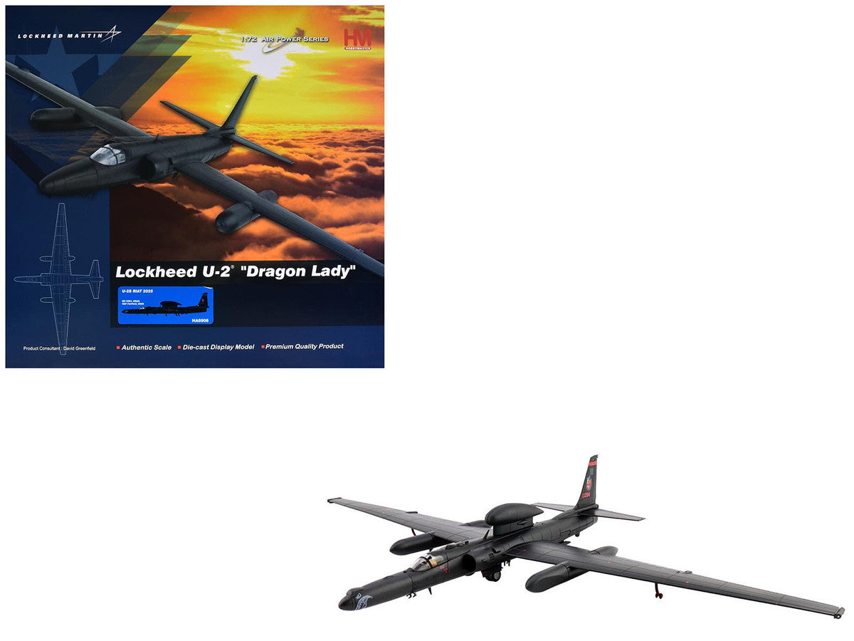 Lockheed U-2S Dragon Lady Aircraft "80-1094 RAF Fairford Royal International Air Tattoo" (2025) United States Air Force "Air Power Series" 1/72 Diecast Model by Hobby Master Hobby Master