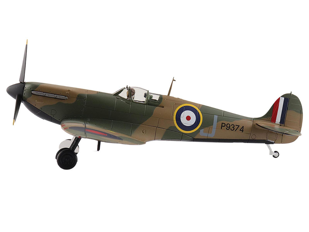 Supermarine Spitfire Mk.1a Fighter Aircraft "J/P9374 Dunkirk" British Royal Air Force "Air Power Series" 1/48 Diecast Model by Hobby Master-0