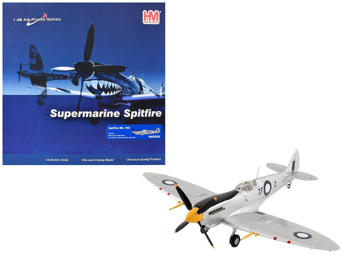 Supermarine Spitfire Mk VIII Fighter Aircraft "A53-379 Flight Lieutenant David Glaser No. 549 Squadron Strauss Airstrip" (1944) Royal Australian Air Force "Air Power Series" 1/48 Diecast Model by Hobby Master-4