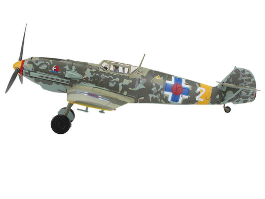 Messerschmitt Bf 109E-3 Fighter Aircraft "White 2 Jan Reznak 13.(slow)/JG 52 Kraznodar USSR" (1943) German Luftwaffe "Air Power Series" 1/48 Diecast Model by Hobby Master Hobby Master