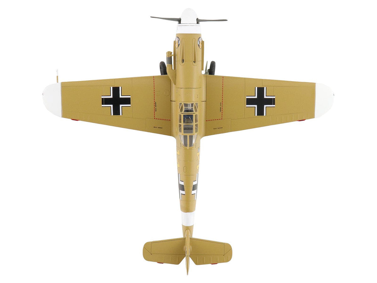 Messerschmitt Bf 109F-4 Fighter Aircraft "Marseille Yellow 14 3./JG27 Egypt" (1942) German Luftwaffe "Air Power Series" 1/48 Diecast Model by Hobby Master-1