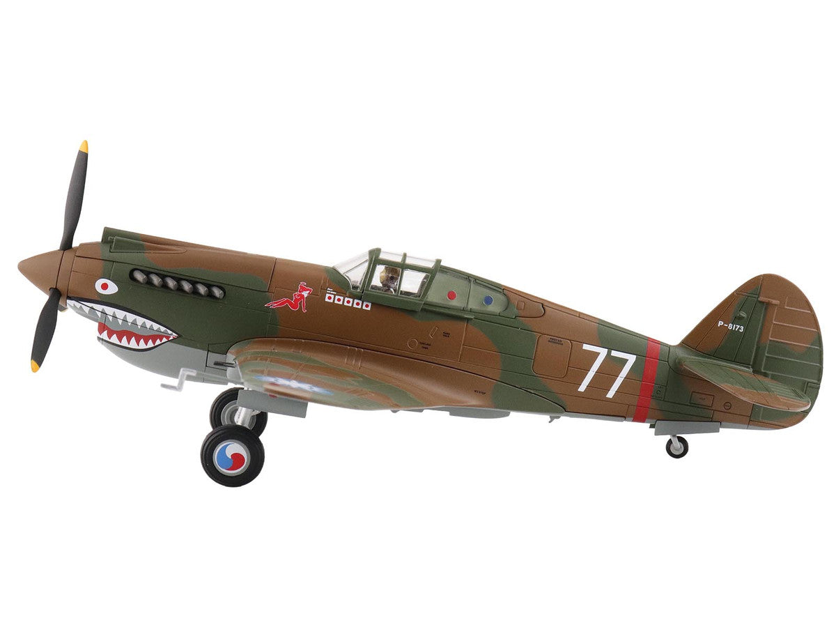 Curtiss P-40B Hawk 81-A2 Fighter-Bomber Aircraft "No.77 Robert Smith 3rd Pursuit Squadron" (1941) American Volunteer Group in China "Air Power Series" 1/48 Diecast Model by Hobby Master-1