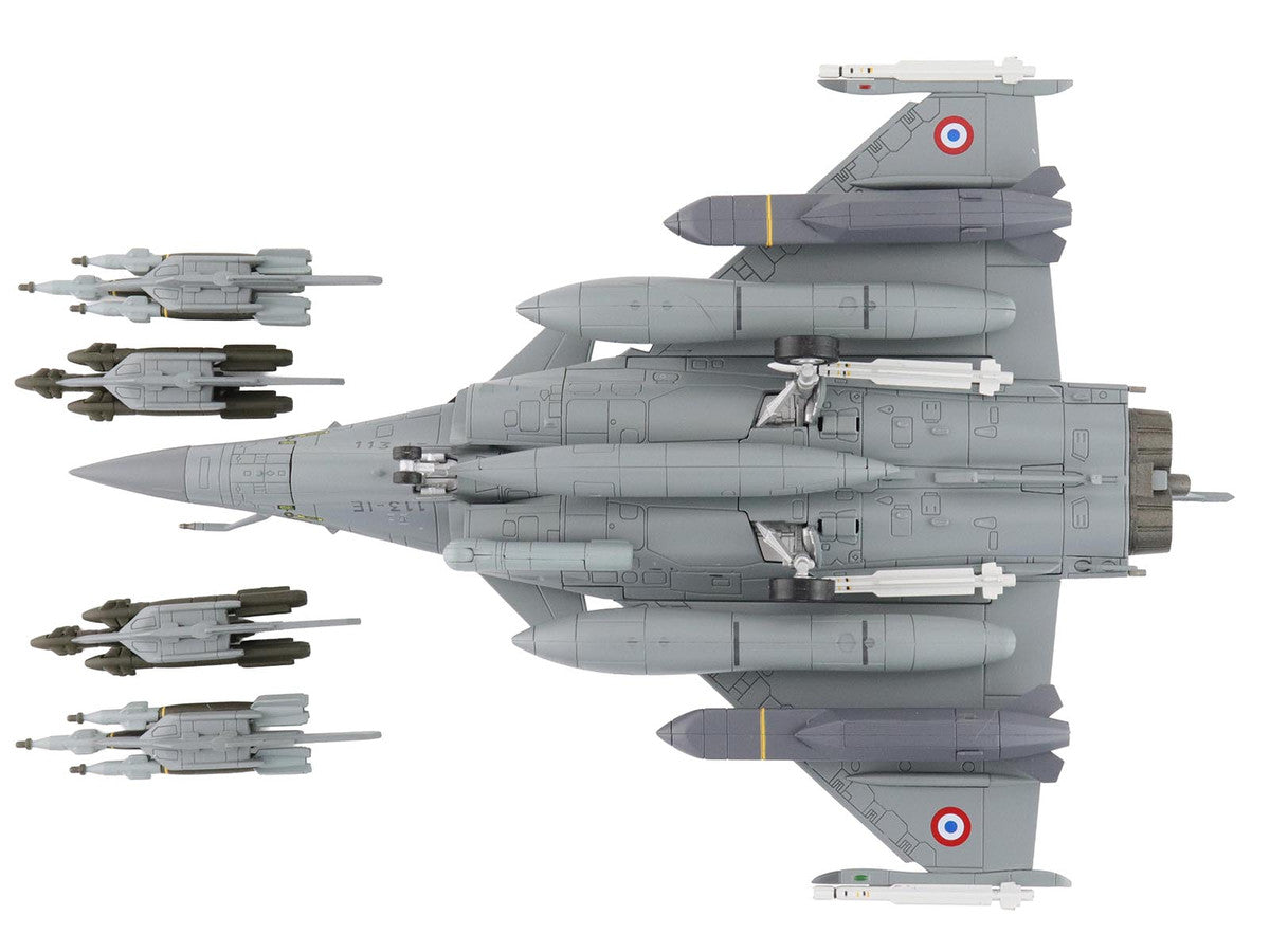 Dassault Rafale B Fighter Aircraft "113-IE/330 Libya" (2011) French Air Force "Air Power Series" 1/72 Diecast Model by Hobby Master-3