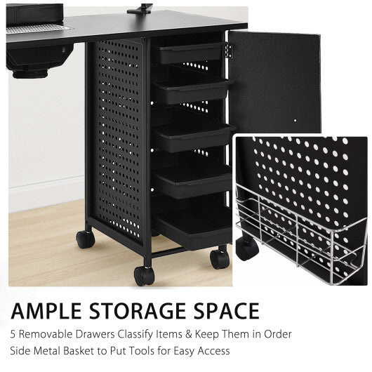 Deluxe Salon Steel Frame Manicure Table