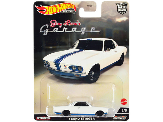 1966 Chevrolet Corvair Yenko Stinger White with Blue Stripes "Jay Leno’s Garage" Diecast Model Car by Hot Wheels Hotwheels